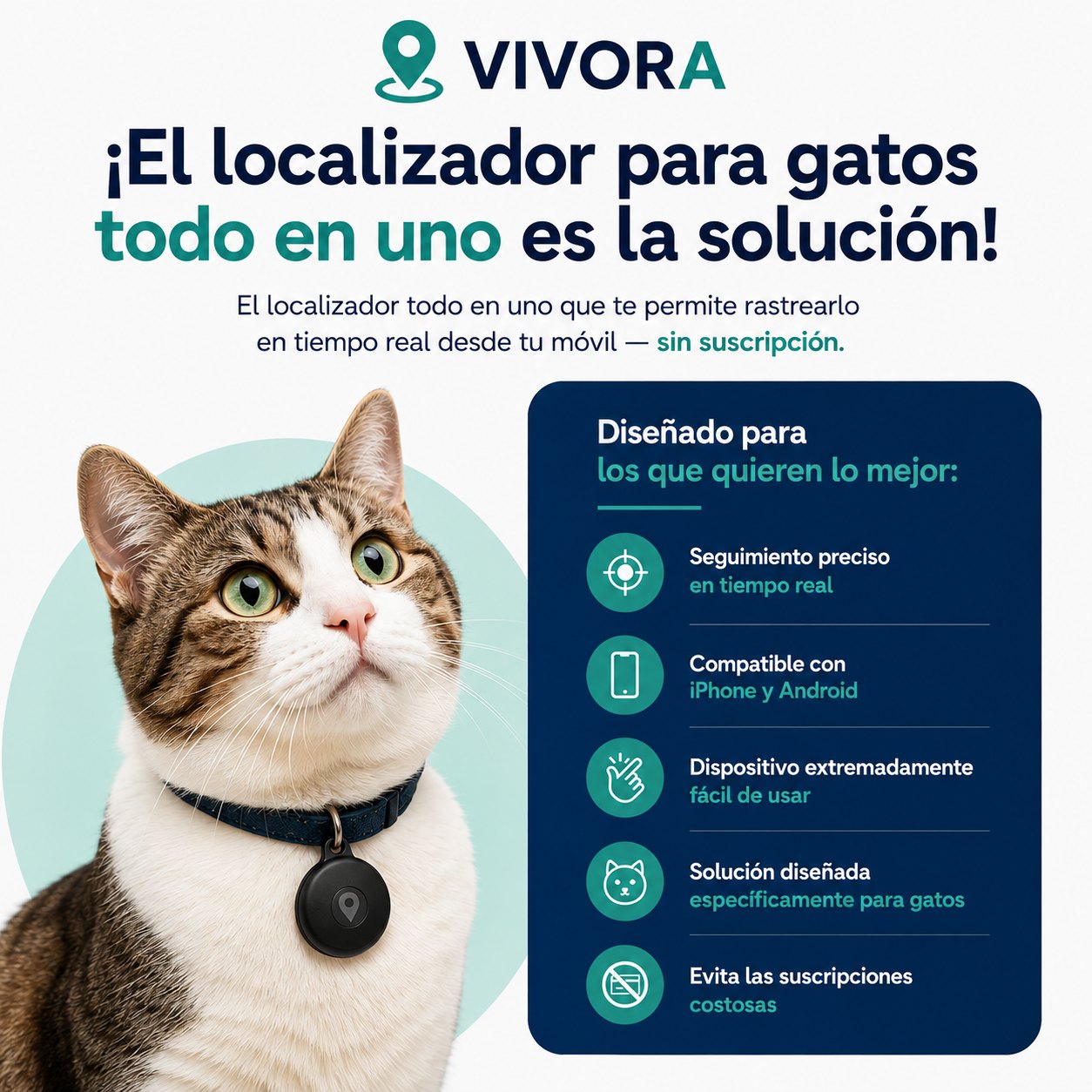Localizador GPS para gatos de Vivora